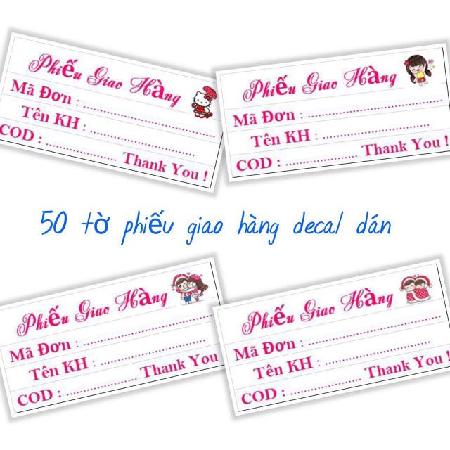 50 tờ decal dán thông tin giao hàng