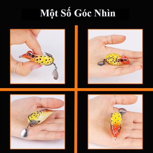 Mồi câu lure cá lóc cá xộp THUNDER FROG Nhái hơi Lưng Đốm Mồi giả câu cá