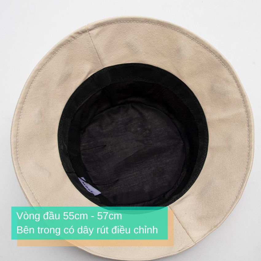 Mũ Bucket vải thêu gấu Teddy