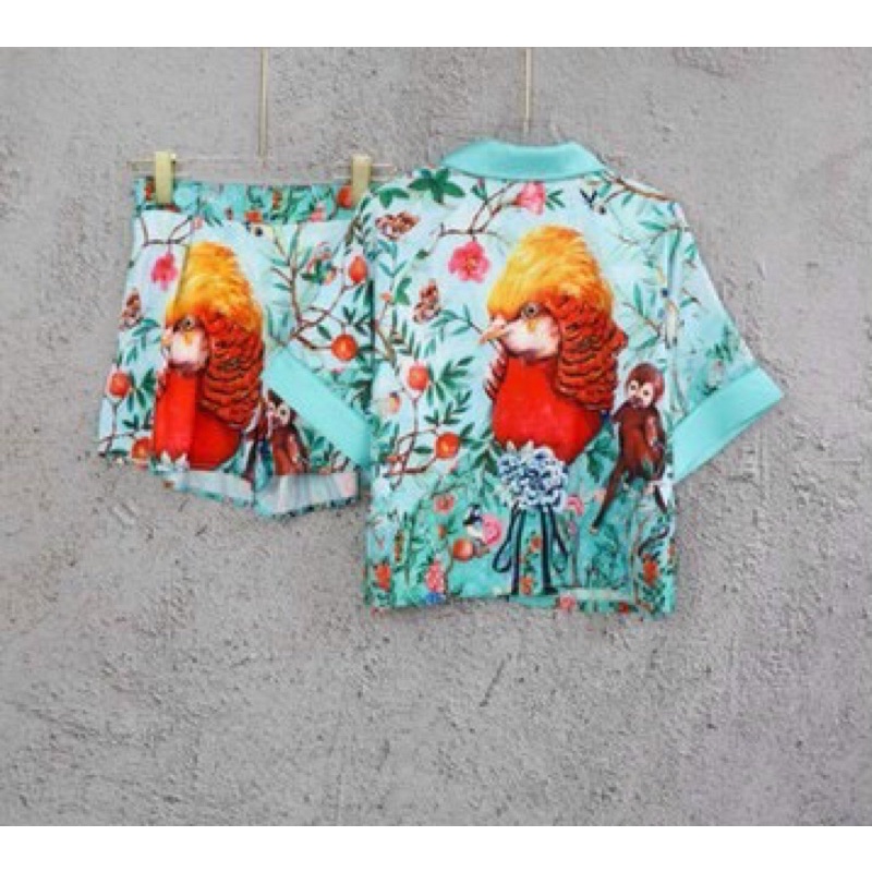 PIJAMA CỘC ĐÙI HOA FORM NGẮN XINH