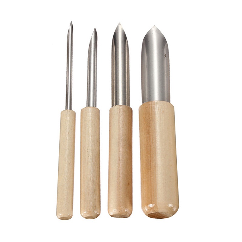Set 4 Dụng Cụ Đục Lỗ Tạo Hình Đất Sét Bằng Thép Không Gỉ Siêu Bền