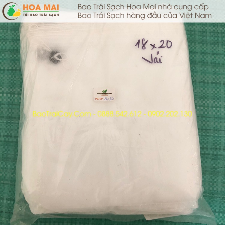 Túi bao Vú Sữa Hoa Mai 18x20  chống sâu ruồi vàng đục quả bao trái sạch giá rẻ - hàng chính hãng