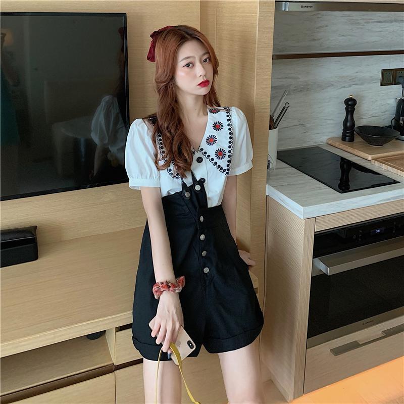 Quần Yếm Ngắn Lưng Cao Phong Cách Hàn Quốc Size S-5xl