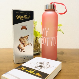 Bình Thủy Tinh SAHA 500ml Dây Xách In Chữ Trong