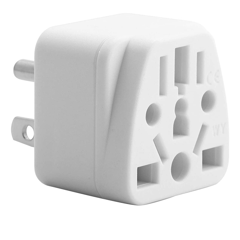 Us travel plug adapter eu/uk/au/in/cn/jp/asia/italy/brazil to usa , 2 prong usa plug, charger converter