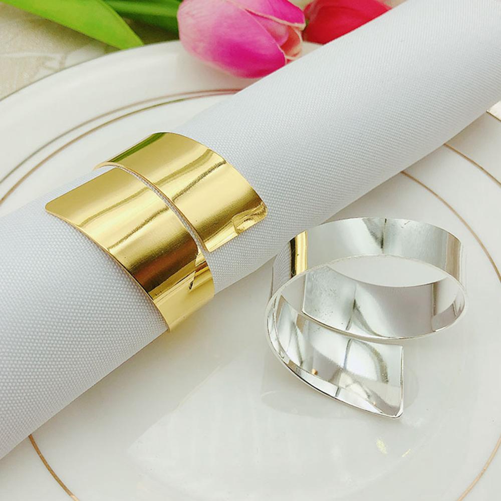 Vòng Giữ Khăn Ăn Bằng Niken Thiết Kế Đơn Giản|Nhẫn Trang Trí Bàn Tiệc Cưới Khách Sạn