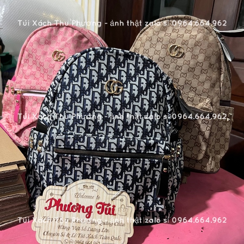 Balo vải Size 40 đi học, balo tiện dụng họa tiết LOGO dây lót da dành cho nam và nữ (cam kết hàng chuẩn ảnh - giá sỉ)