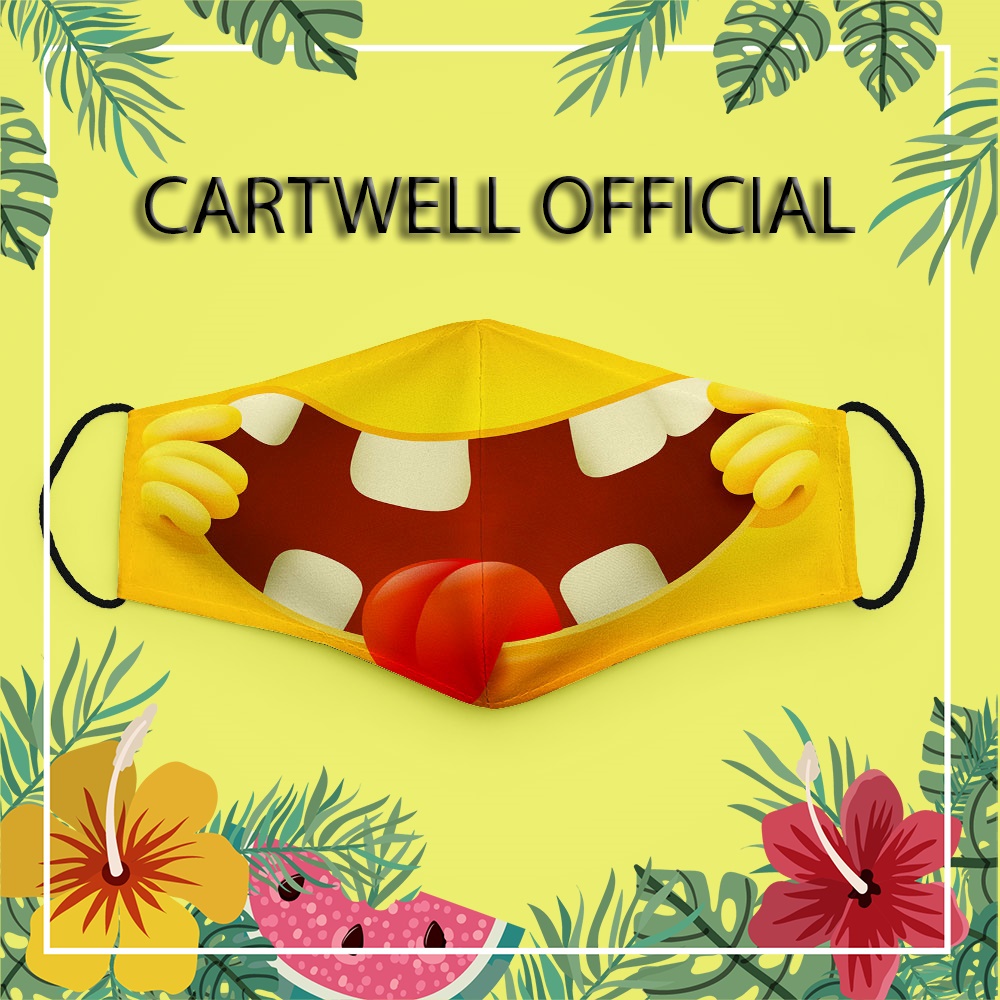 Khẩu trang trẻ em vui nhộn cute thú cưng cho bé đáng yêu Mặt Cảm Xúc EMOJIS CARTWELL dây đeo mềm kháng khuẩn thời trang