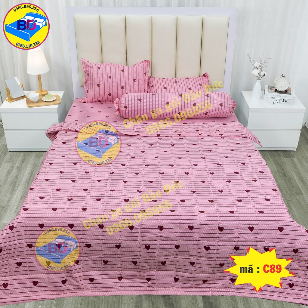 Bộ chăn ga gối chăn hè trần bông 5 món cao cấp siêu mềm mại