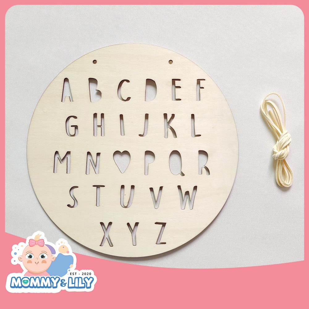 Bảng chữ cái gỗ trang trí phong bé phong cách Hàn quốc