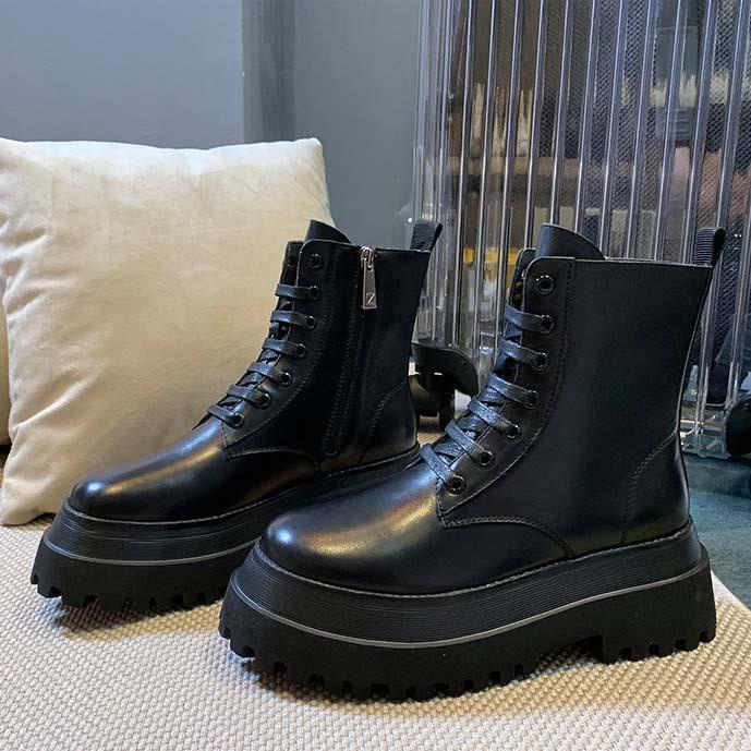 Giày Boot Đế Dày Tăng Chiều Cao Lót Nhung Thời Trang Thu Đông 2022 Mới Phong Cách Anh Quốc Cho Nữ