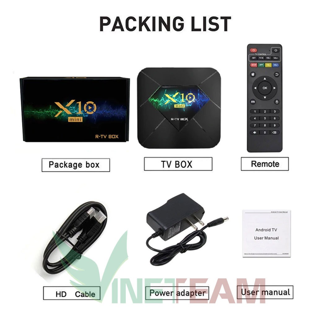 ANDROI TV BOX X10 MINI xem phim 6K, chơi game  Chipset xịn H313 lõi tứ✔Tích hợp FPT Play - Biến TV thường thành Smart TV
