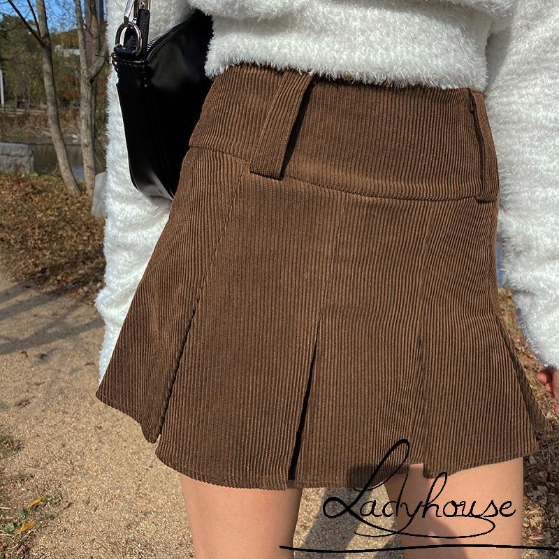 Chân váy lưng cao màu trơn thời trang dành cho nữ