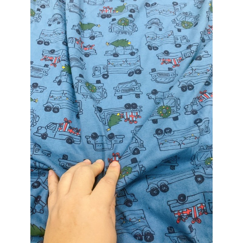 Vải thun cotton xuất dư Gap hình ô tô