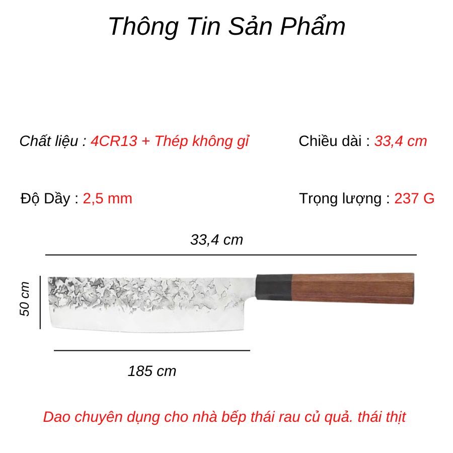 Combo 2 Dao Thái Nhà Bếp Cao Cấp AKATSUKI Nhật Bản Chất Liệu Thép Không Gỉ 4Cr13 Mov Tay Cầm Cán Gỗ Chắc Chắn