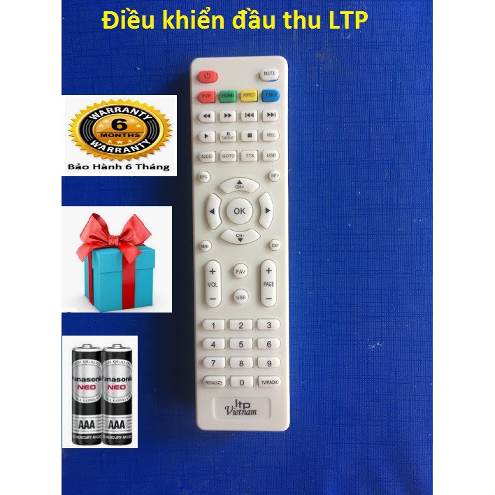 Remote Điều khiển đầu thu LTP màu trắng ,Remote đầu thu ITP Vietnam.Bảo hành 6 tháng .Tặng kèm pin AA