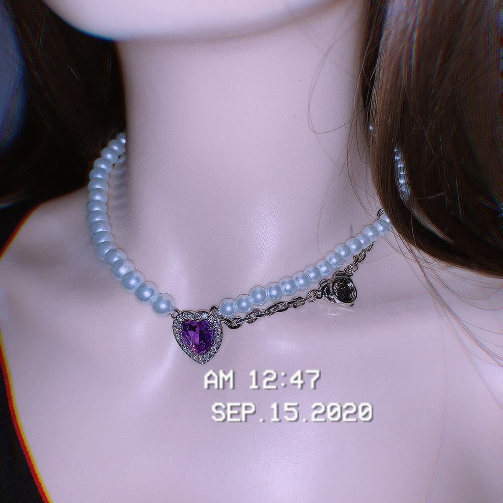 Dây Chuyền Ngọc Trai Tím Thiết Kế Đơn Giản Thời Trang 22679