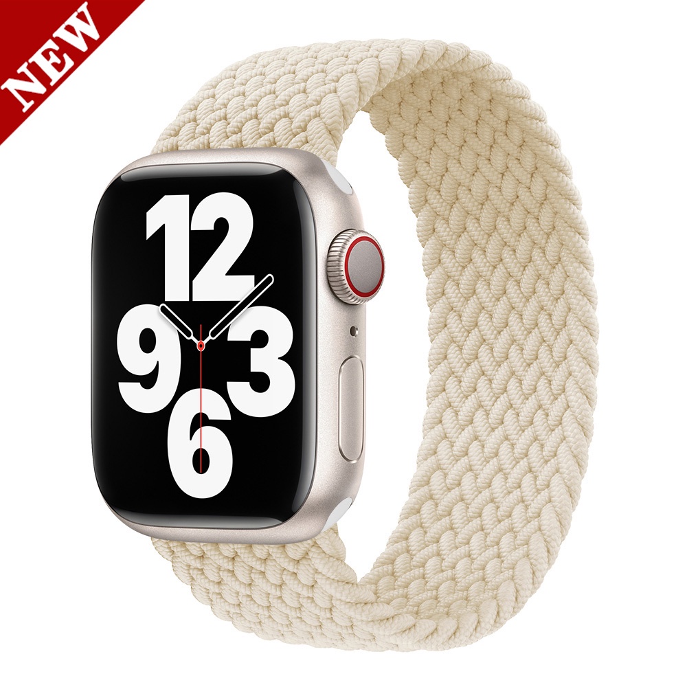 Dây Đeo Nylon Co Giãn 44mm 40mm 45mm 41mm 42mm 38mm Cho iWatch series 7 6 SE 5 4 3