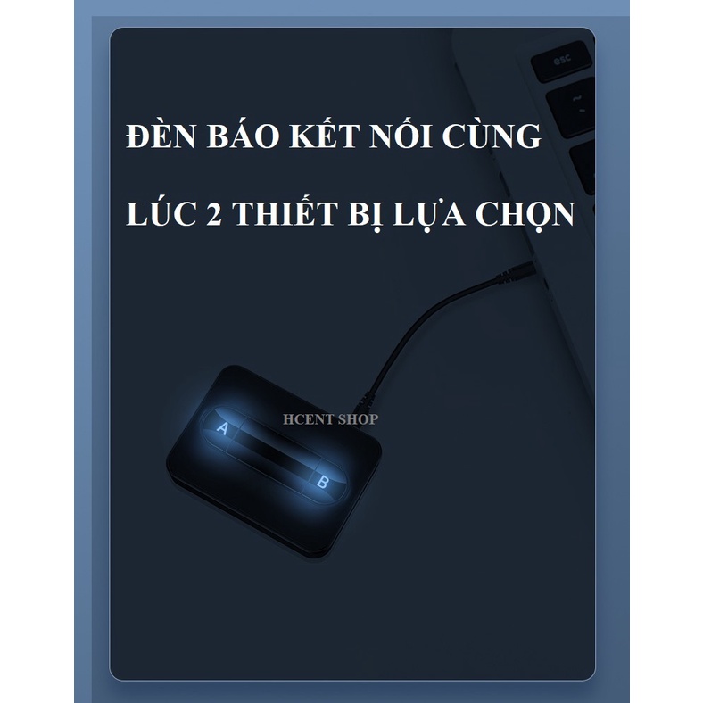 Thiết bị phát âm thanh từ tivi, laptop.máy tính... sang cùng lúc 2 loa hay tai nghe...bluetooth khác nhau qua cổng AUX