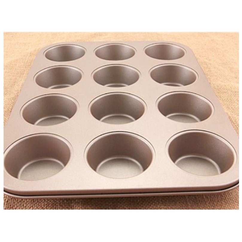 Khuôn nướng chống dính bánh Cupcake , bánh Muffin 4 ô / 6 ô /12 ô