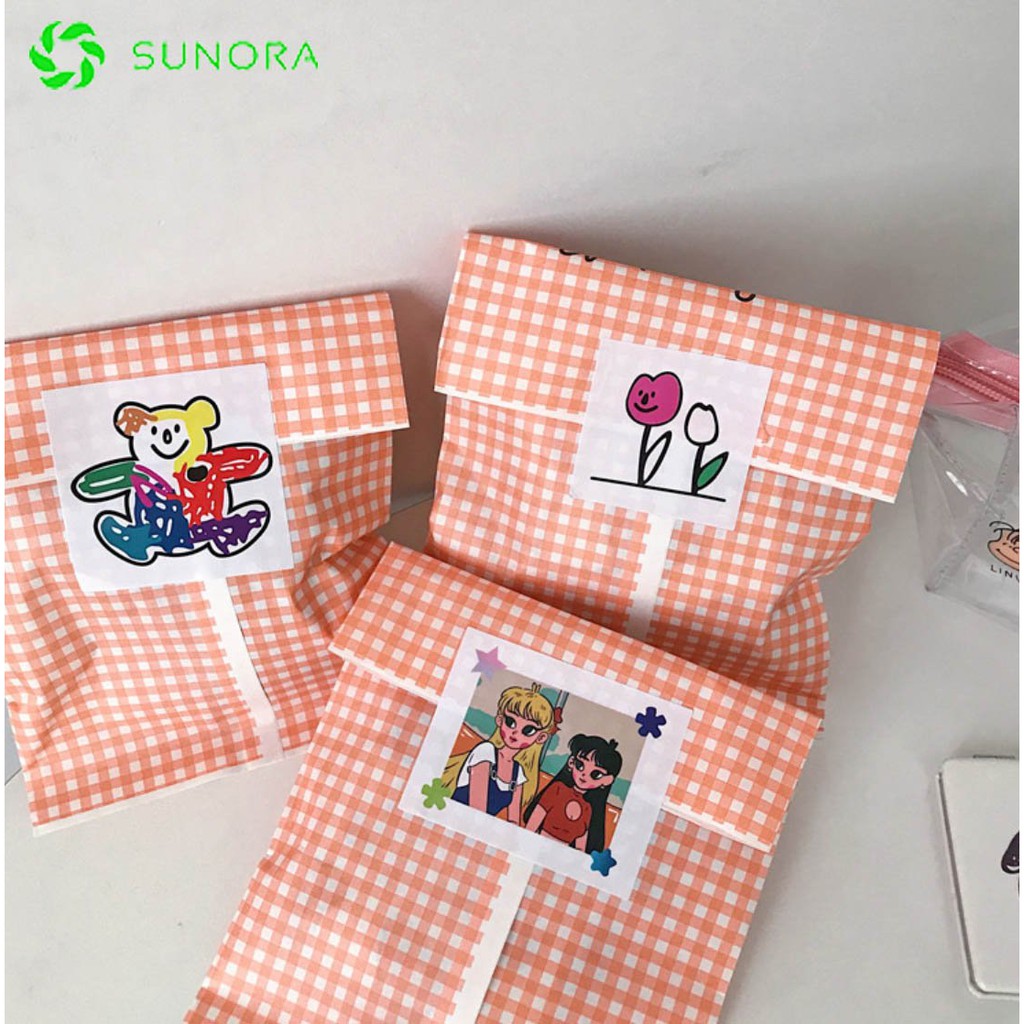 Túi Gói Quà Túi Giấy Kẻ Caro Xinh Xắn Đựng Bánh Kẹo