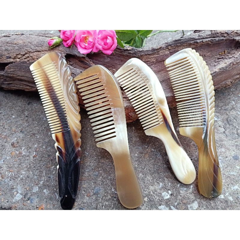 Lược sừng trâu tự nhiên có chuôi dài 18-22cm
