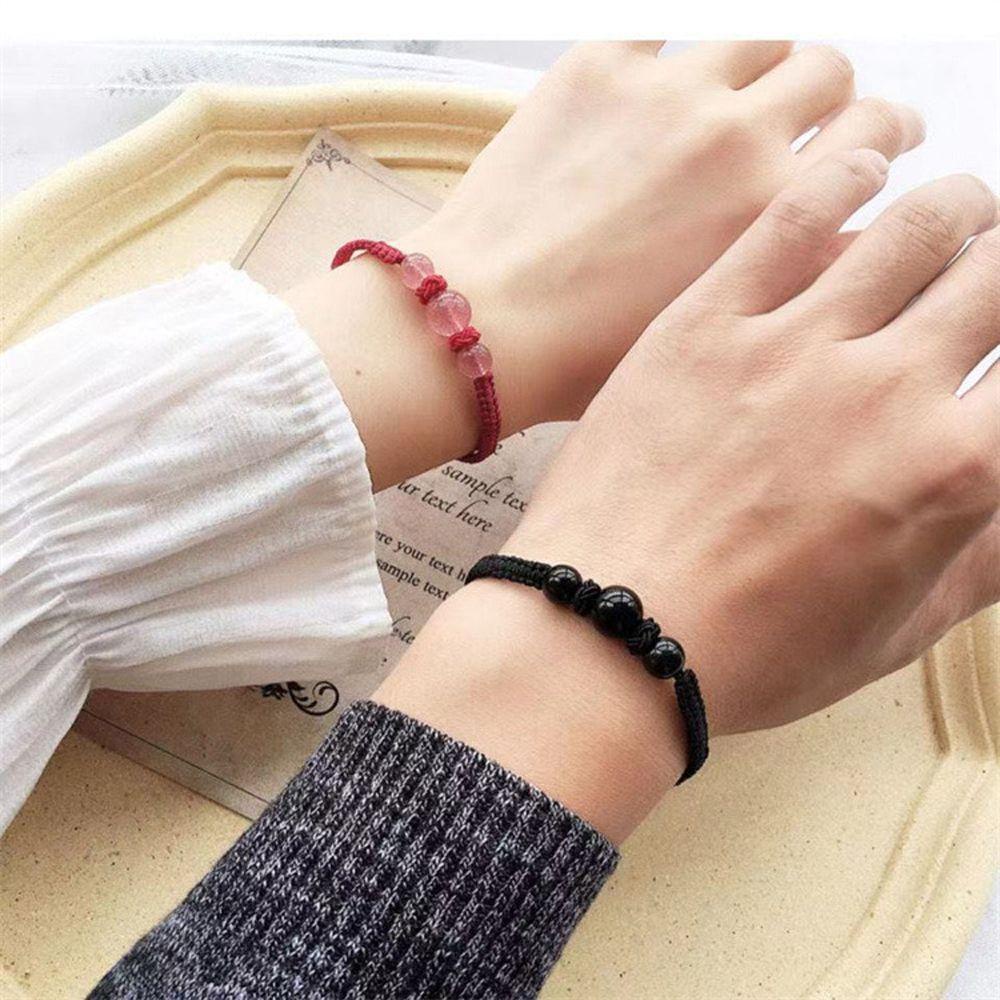 Vòng Tay BERNARDO Tự Nhiên Cho Cặp Đôi|Vòng Tay Tình Bạn Xỏ Hạt Đá Obsidian