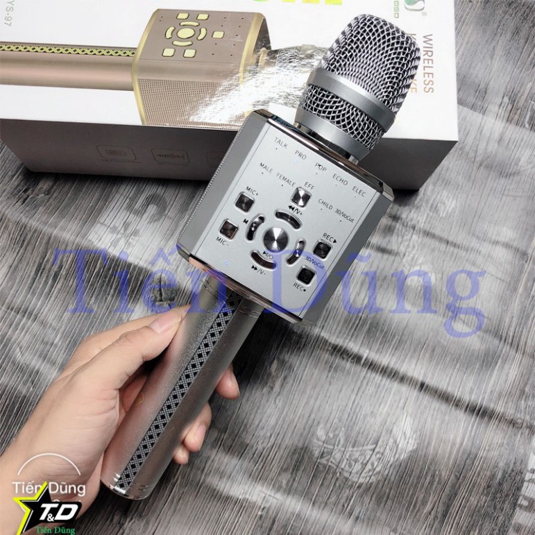 Micro Karaoke YS97 đời cao hơn mic YS95 kèm loa bluetooth - Mic YS97 có 9 chế độ âm thanh để thay đổi giọng ♥️♥️