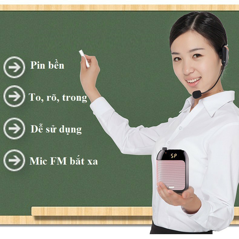 Máy trợ giảng APORO T9 FM không dây ( Tặng cục sạc nguồn và 1 micro không dây )