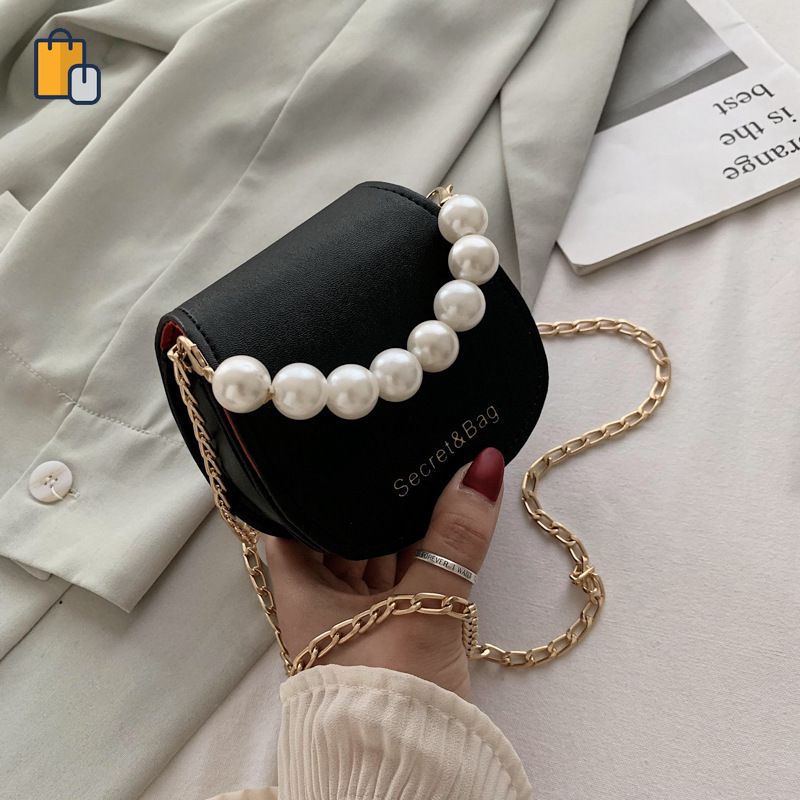Túi xách mini phối chuỗi ngọc trai giả thời trang cho nữ