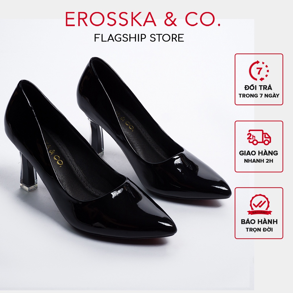 [Mã WABRTL3 -10% đơn 250K]Erosska - Giày cao gót mũi nhọn kiểu dáng cơ bản cao 7cm màu nude _ EP006