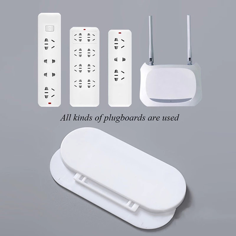 Bộ dải giá đỡ cố đính ổ cắm/bộ nguồn dán tường tự dính không cần khoan lỗ tiện dụng