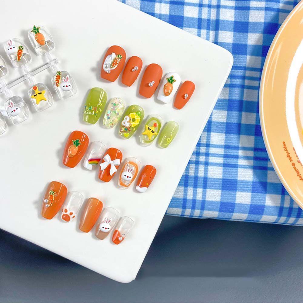 Phụ Kiện Trang Trí Móng Tay Nghệ Thuật DIY Hình Thỏ Cà Rốt Dễ Thương
