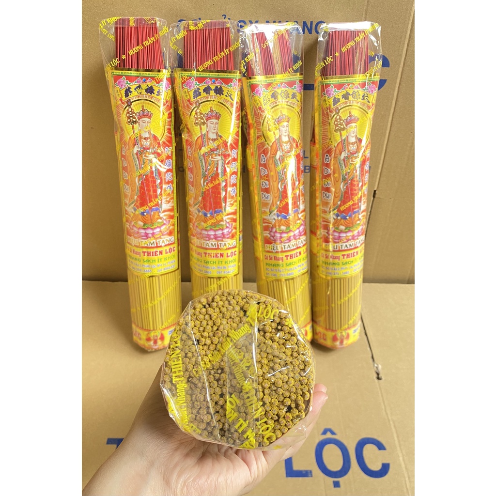 Nhang Sạch Đặc Biệt Không Mùi Không Cay Mắt Thiên Lộc An Toàn Cho Trẻ Em - 5 Tấc Bó Trung 450 Nén