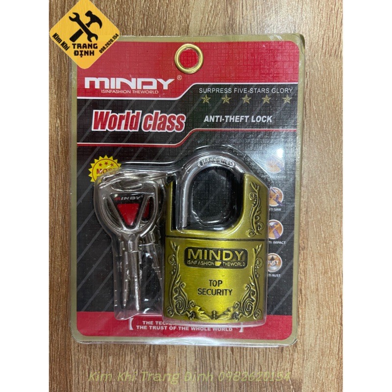 Ổ khoá chống cắt bằng đồng Mindy 40mm Chính Hãng