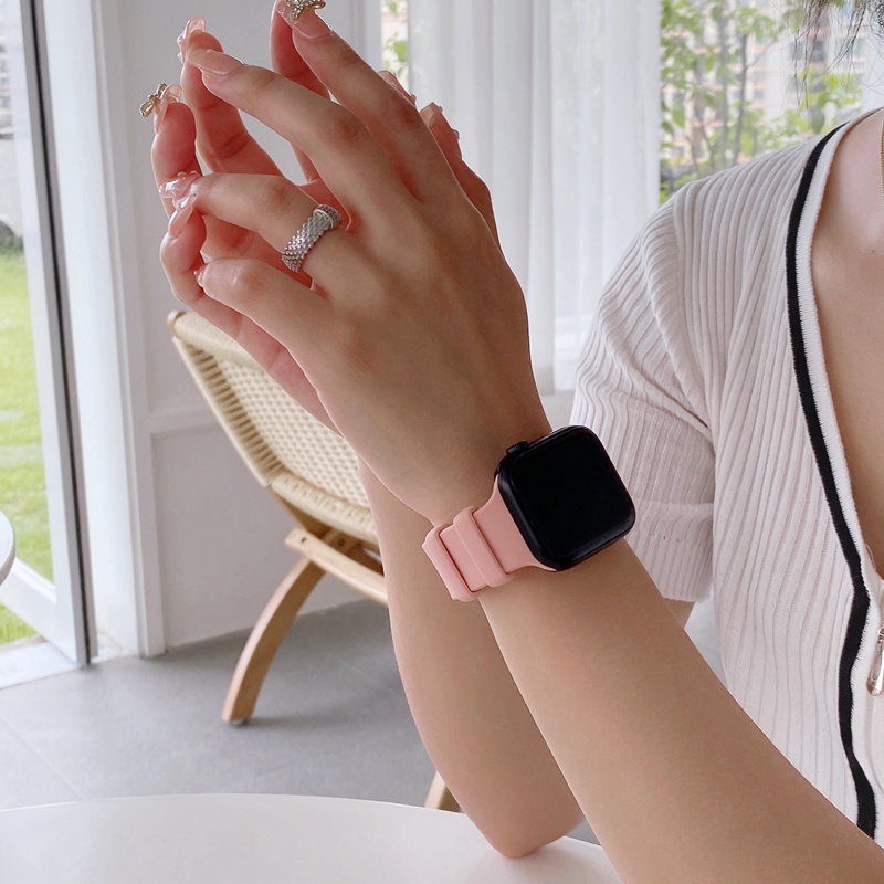 Dây Đeo Silicone 2022 Cho Đồng Hồ apple watch 49mm 45mm 41mm 44mm 42mm i-watch 40mm 38mm Ultra 8 7 3 5 6 se