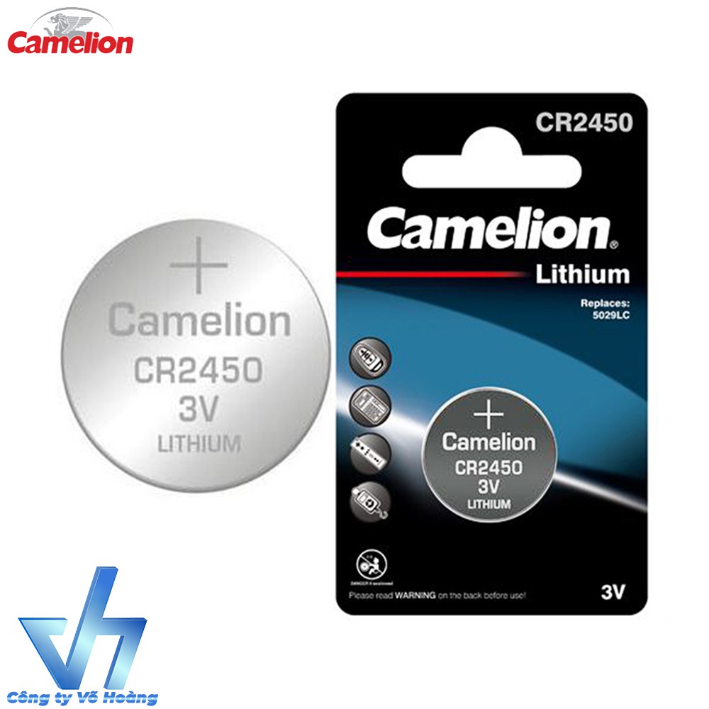 Bộ 2 Pin Camelion CR2450 - Dùng cho remote, máy tính bỏ túi, cân điện tử,…