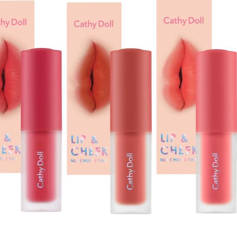 Son kem và má hồng Cathy Doll Lip & Cheek Nude Matte Tint 3.5g