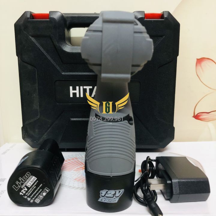 THANH LÝ!!! Máy Khoan Pin HITACHI 12V, Bắn Vít - Khoan Cầm Tay 2 Cấp Tốc Độ, 100% Đồng, Siêu bền, Có Đèn