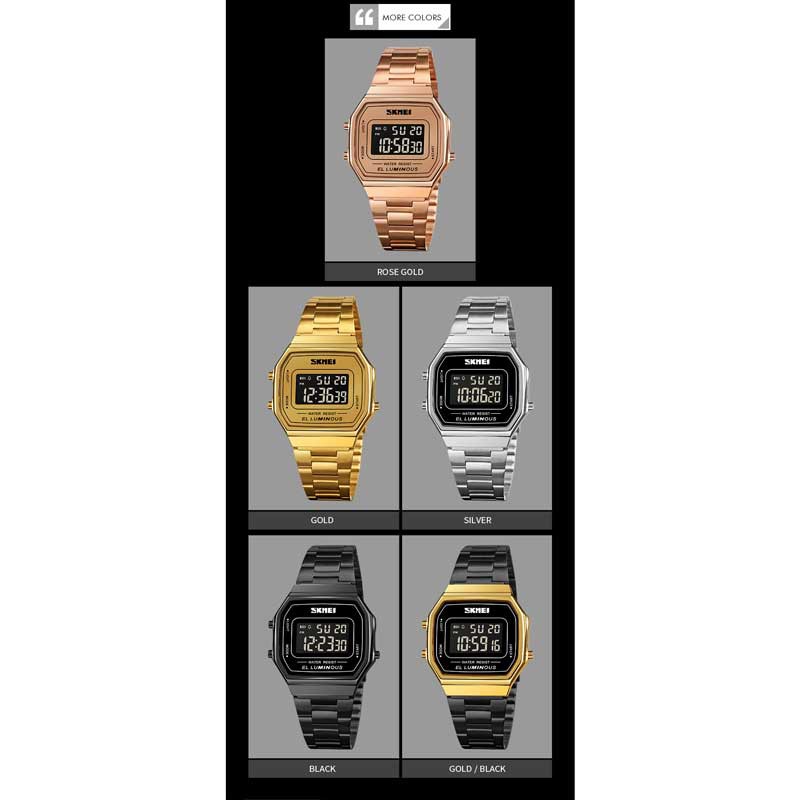 Đồng Hồ Điện Tử Hiển Thị LED SKMEI 1647 Chống Thấm Nước Phong Cách Retro Cho Nam Giới