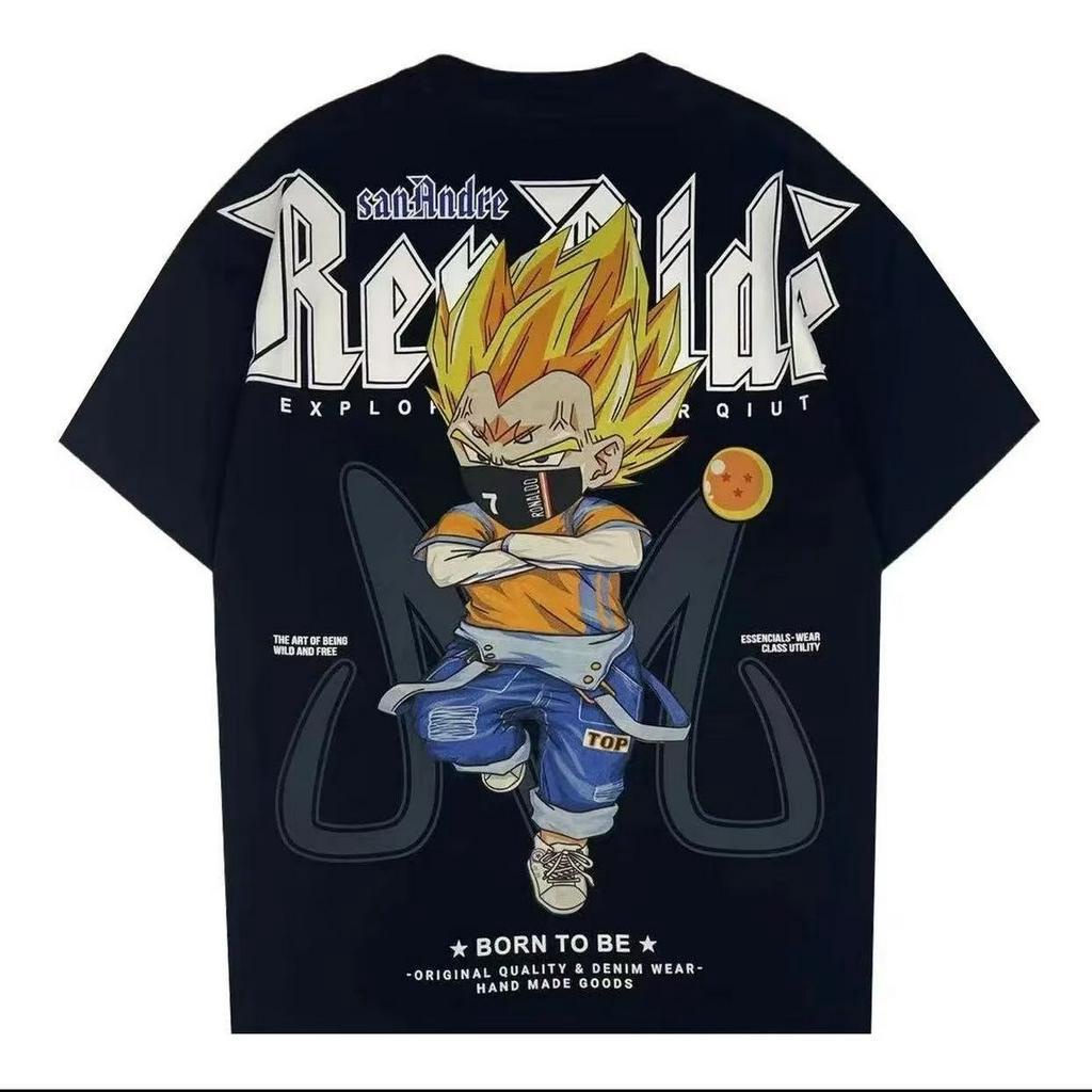 Áo Thun Tay Ngắn Cổ Tròn In Họa Tiết Hoạt Hình 4 Màu Tùy Chọn Thời Trang Mùa Hè Cho Nam M-5XL