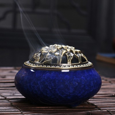 Lư xông trầm hương đỉnh đốt nhang gốm sứ men rạn | BigBuy360 - bigbuy360.vn