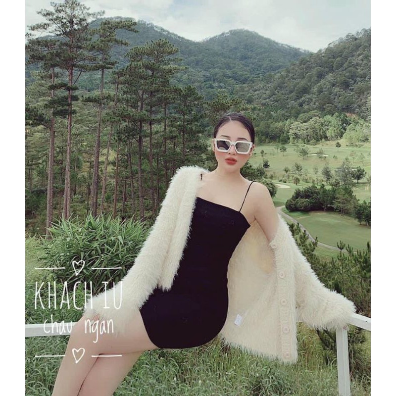 Váy 2 dây trơn ôm body ngắn