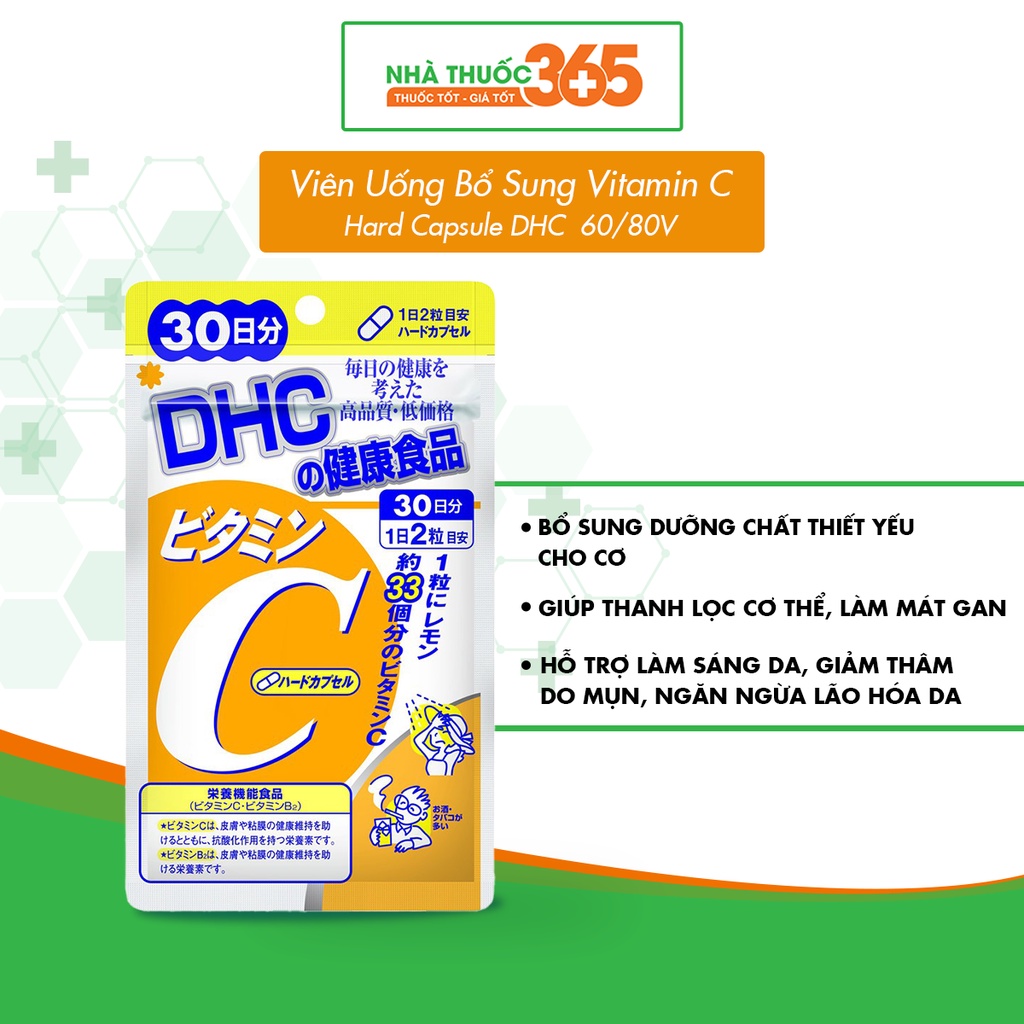 Viên Uống Bổ Sung Vitamin C Tăng Sức Đề Kháng DHC Vitamin C Hard Capsule 60 Viên - 180 Viên