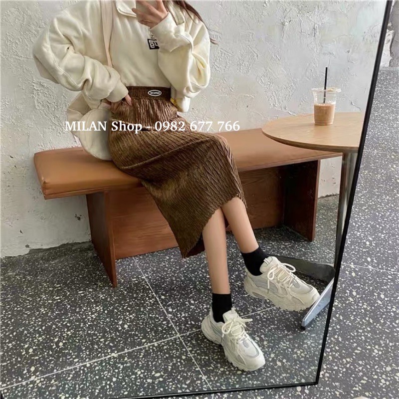 Chân váy nhung dài chất mới | BigBuy360 - bigbuy360.vn