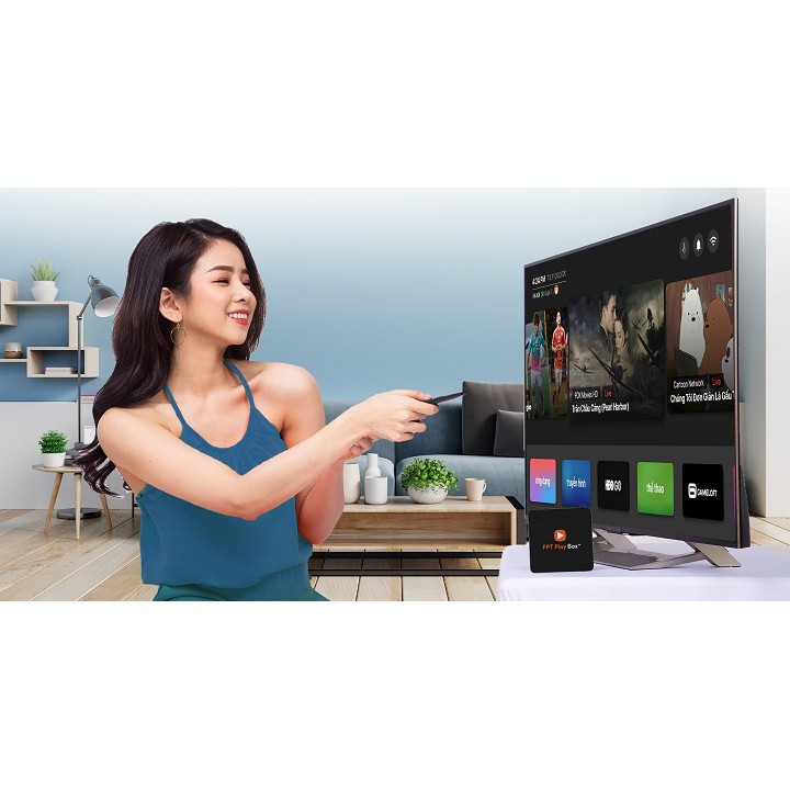 Đầu thu kỹ thuật số FPT Play Box+ 2020 - Tivi Box - HĐH AndroidTV 10 - Tặng chuột không dây
