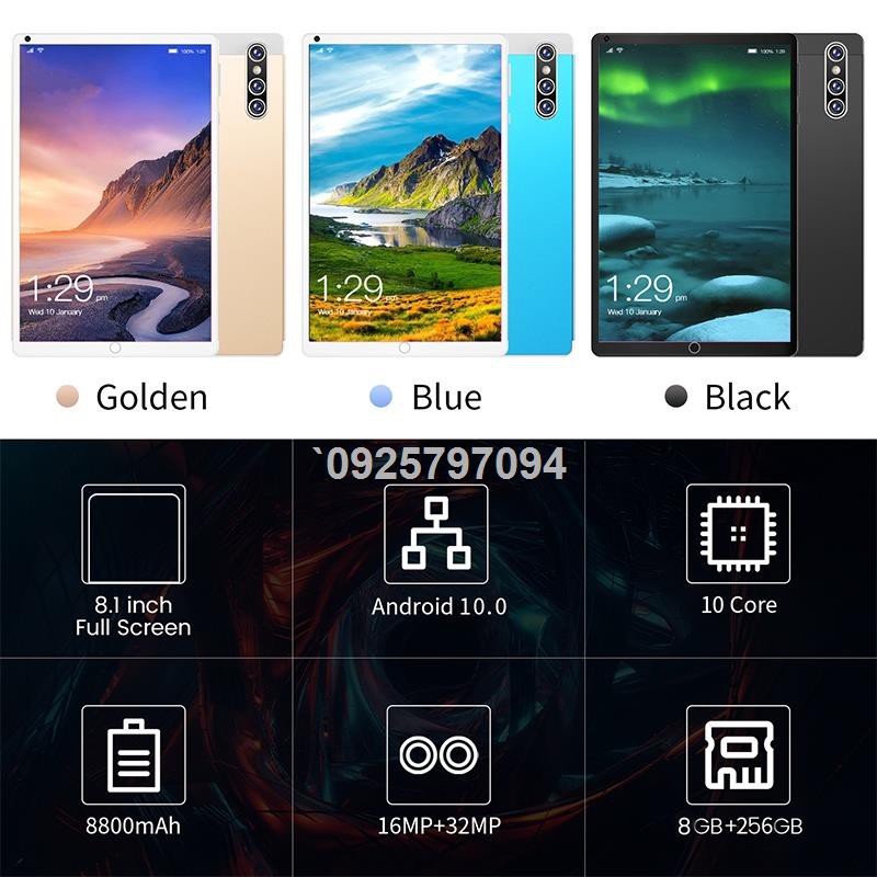 ☁Máy tính bảng 8 inch, ipad, 4 + 64GB / 6 + 128GB / 8 + 256GB, hệ điều hành Android 10.0 | BigBuy360 - bigbuy360.vn
