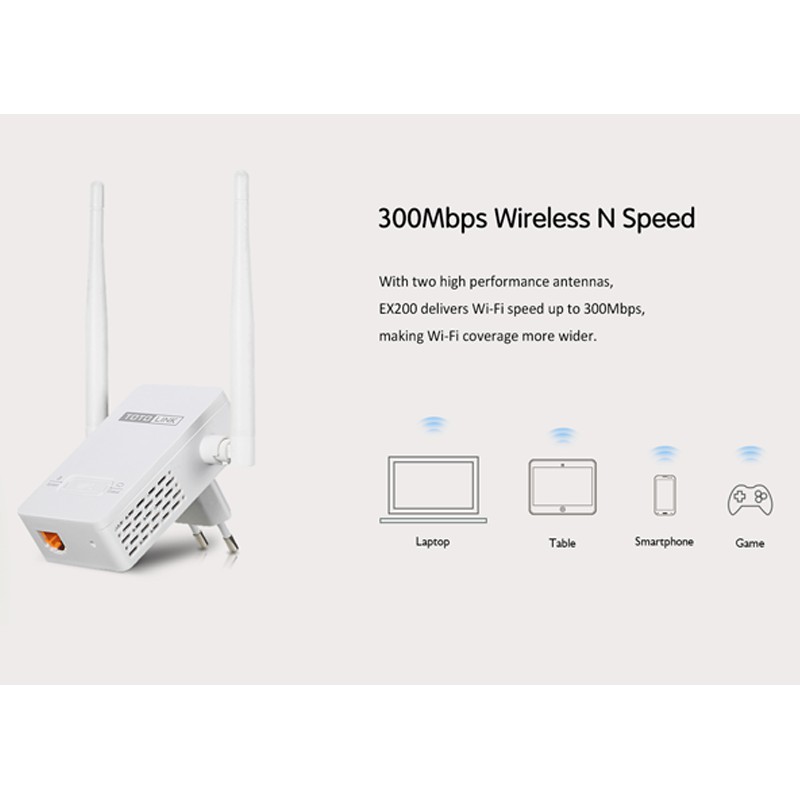 Bộ Kích Sóng Wifi Kèm Repeater Chuẩn N 300M TOTOLINK EX200 Có LAN- Bộ Thu Phát Sóng Chuẩn TENDA A9 Không LAN- CHÍNH HÃNG