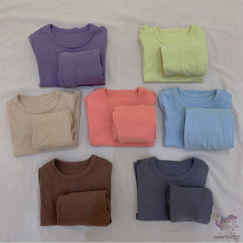 Bộ đồ ngủ gồm áo mềm và quần lưng cao phong cách Hàn Quốc cho bé gái