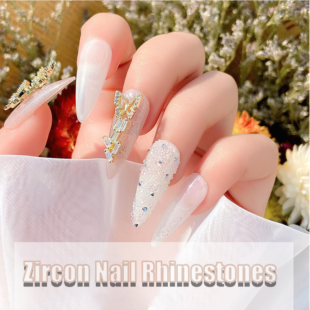 [Hàng mới về] Phụ Kiện Đá Zircon Nhân Tạo Trang Trí Móng Tay Thủ Công Hình 3D Tinh Tế Cổ Điển Nhiều Kiểu Tùy Chọn